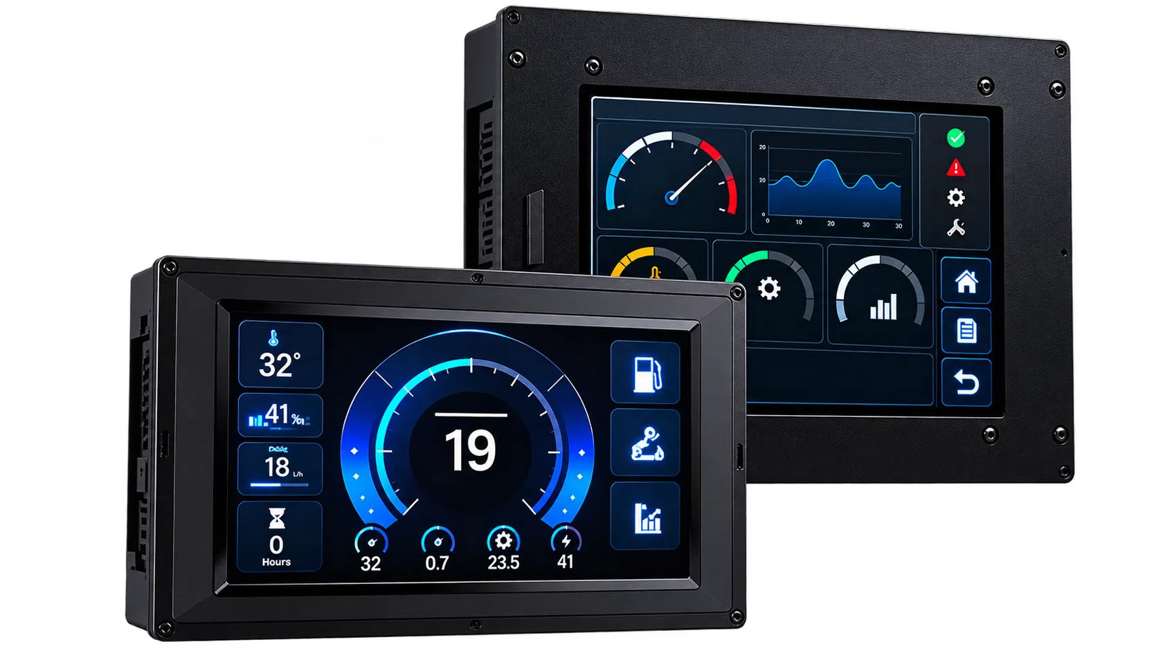7-inch and 5-inch HMI touch displays